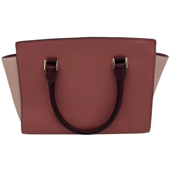Michael Kors Selma Leather Satchel – Two-Tone Blush & Rose - Picture 2 of 10